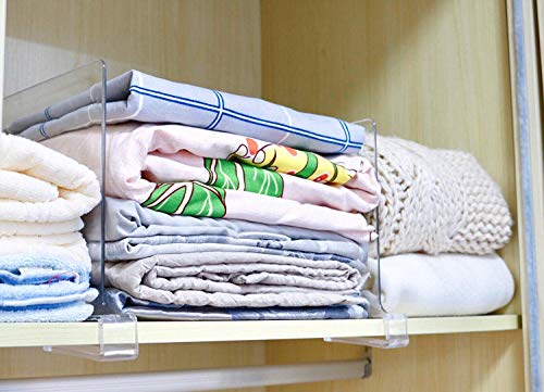 CY craft Acrylic Shelf Divider,Wood Shelf Dividers,Clear Closet Shelf Separators Clothing Organizer Perfect for Bedroom Shelving Organization and Kitchen Cabinet Shelf Storage,6 PCS - color: Clear 6 Pcs