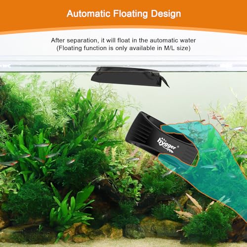 hygger Magnetic Fish Tank Cleaner, Aquarium Glass Cleaner with Algae Scraper Blade, Floating Scrubber Brush Magnet Cleaning Tool for 0.1-0.2 Inch Thick Glass Freshwater and Saltwater Tank, S