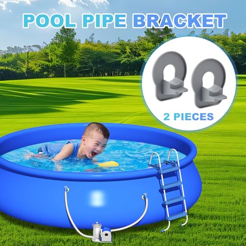 Gosknor 2pcs Swimming Pool Pipe Holders, Ground Swimming Pool Replacement Parts Hose Holders with Tape Prevents Hose Sagging and Leaks Ground Accessories Compatible with Intex