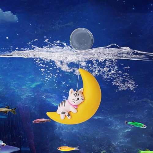 Aquarium Feeding Tray with Suction Cups, with a Cute Moon Animal PVC Gift | Cute Moon Animal Design,Fish feeder