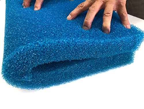 Wave Point Filter Foam Sponges, Bio Sponge Filter Media Pad, Cut-to-Size Foam for Aquarium Fish Tank Aquarium Sponge Filter Foam 17.7" x 6" x 2" (Blue 20PPI) - color: Blue 20PPI