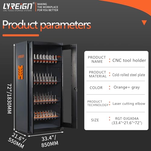 Mass Storage CNC Tool Holder Storage Cabinet, CNC Tool Storage Rack Organizers with Lock, Multi-Purpose CNC Tool Holder Station Suitable for Machinists Workers - size: BT/CAT50-84CAP