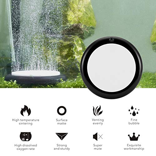 hygger Aquarium Air Stone, Bubble Stone Fish Tank Oxygen Ultra Silent Deep Dissolving Oxygen Diffuser Kit for Aquarium Fish Tank and Hydroponic