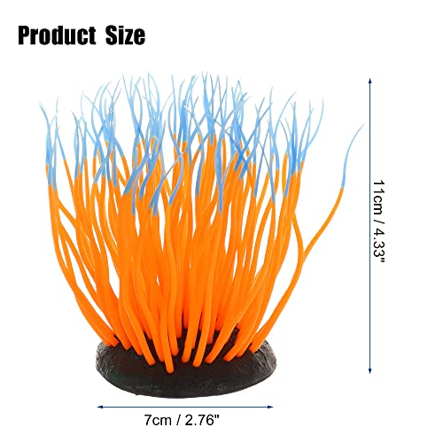 VOCOSTE Soft Silicone Glowing Aquarium Simulation Coral 4.33", Fluorescence Floating Aquatic Artificial Coral for Fish Tank Decoration, Orange