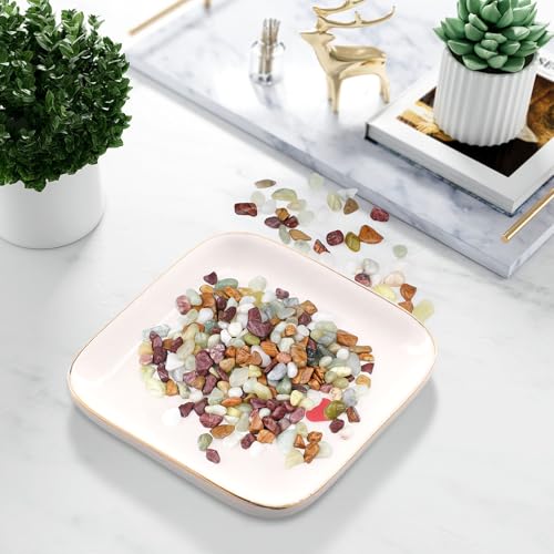 5lbs Pebbles for Indoor Plants, 3/8 Inch Small Rocks for Potted Plants, Succulents, Vase Fillers, Cactus Planters, Bird Bath, Fountain, Outdoor Garden Landscaping - color: Colorful