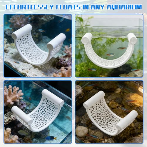 1 Pcs Floating Betta Hammock, Arc Shape Betta Fish Hammock Resting Platform, Floating Fish Shrimp Hideout for Small Aquariums, Betta Tank Decor Accessories (White)