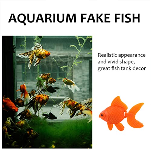 POPETPOP Dining Table Decor 50Pcs Artificial Goldfish Ornament Mini Fish Model Moving Floating Fake Ocean Animal Figurines for Aquarium Tank Decorations Net Decorative