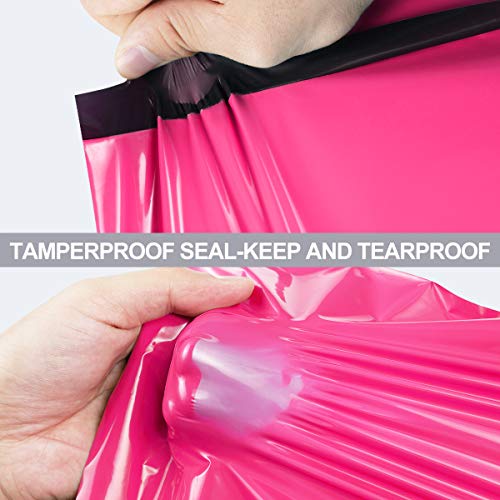 UCGOU Poly Mailers 12x15.5 Inch Hot Pink 100 Pack Medium Shipping Bags #5 Strong Thick Mailing Envelopes Self Sealing Adhesive Waterproof and Tear Proof Boutique Packaging Postal for Clothing - color: Hot Pink, size: 12x15.5