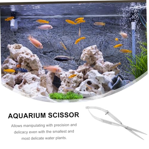Abaodam Stainless Steel Spring Scissors for Aquatic Plants Portable Aquarium Clipper for Easy Maintenance and Trimming Aquarium Tool for Aquascaping and Fish Tank Care