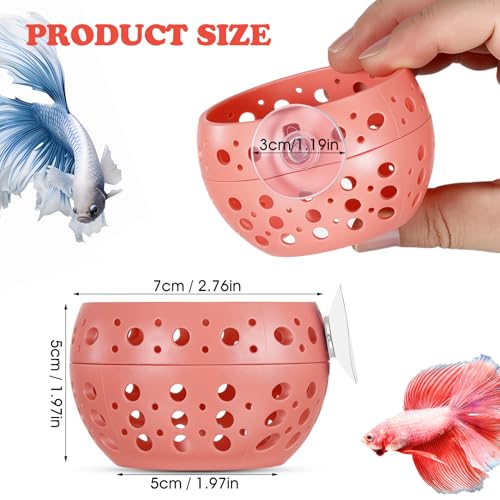 Ejoyous Aquarium Fish Hideout, Plastic Fishtank Tunnel Cave with Powerful Suction Cups, Easy Cleaning Fishtank Tunnel Ornament for Small Fish Shrimp Guppies Freshwater Saltwater (2PCS)