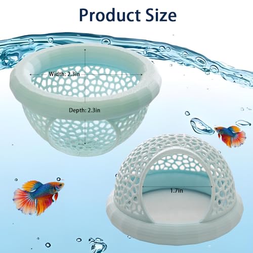 Floating Betta Hammock and Shrimp Feeder, Cave and Hammock, Small Fish Feeding Ring & Resting Spot, Fish Tank Accessories (Yellow) - color: Yellow
