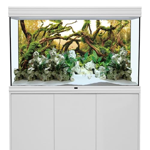 AWERT 24x12 inches Aquarium Background Branches Aquarium Background Aquatic Plant River Bed & Lake Fish Tank Background Vinyl Background - size: 24x12in/60x30cm