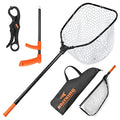 KastKing Brutus Fishing Net, Foldable Extendable Fish Landing Net, Lightweight & Portable Fishing Net with Soft EVA Foam Handle, Holds up to 44lbs/20KG, Fish-Friendly Mesh for a Safe Release - size: 75" Total Length(extendable), style: Silicone Net Combo
