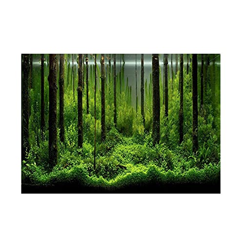 PVC Fish Tank Background Adhesive Underwater Forest Tank Background Poster Backdrop Decoration Paper (24.02x16.14in)