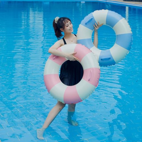 2 PCS Inflatable Pool Floats for Swimming Pool Party Lake Beach Adults - Floaties Pool Tubes Swim Rings Tubes Floaties for Beach Pool Party Decorations - color: Pink, size: 33"