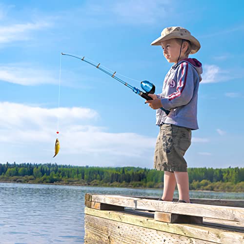 PLUSINNO Kids Fishing Pole with Spincast Reel Telescopic Fishing Rod Combo Full Kits for Boys, Girls, and Adults - color: Blue, size: 4FT / 1.2M