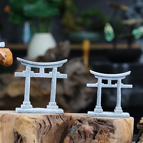 Japanese Torii Gate Aquariums Miniature Ornament Bridge Landscape Ornament for Fish Tanks Decoration Miniature Scene Accessory Garden Decor - size: Small