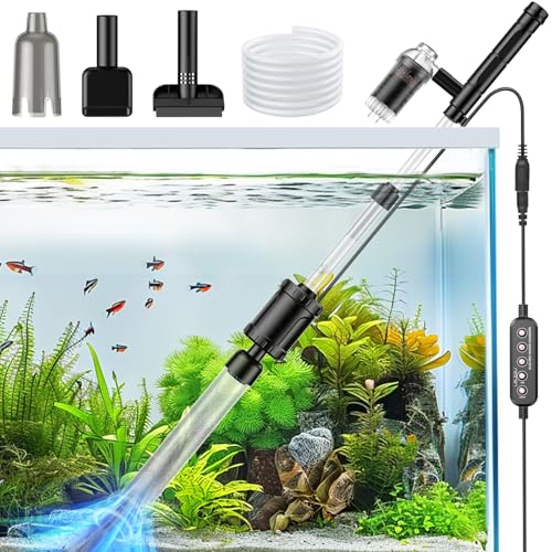 36W Fish Tank Vacuum Gravel Wash Water Circulation and Water Shower, Timed Off