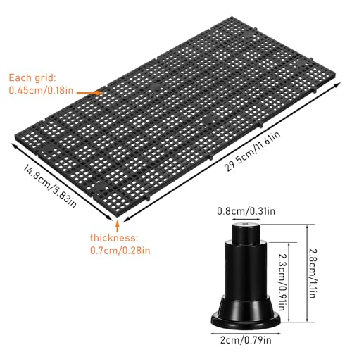 10Pcs Plastic Aquarium Grid Egg Crate with Brackets, Fish Tank Divider Panel for Bottom Filtration, Tank Separation and DIY Aquascaping