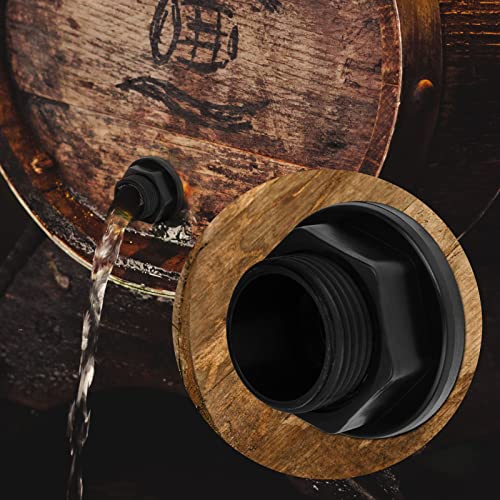 TAISHER 2PCS Black PVC 3/4'' Male × 1/2'' Female Bulkhead Tank Connector Adapter Fitting with Gasket for Water Tank, Rain barrels, Aquariums, Bathtubs and Sink - size: 3/4" Male × 1/2" Female(PVC) with Gasket