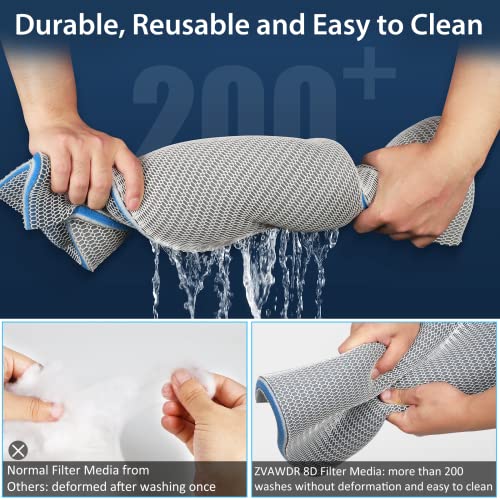 Aquarium Filter Media, Upgraded 8-Layer Filter Sponge Pad for Fish Tank and Pond, Super Filtering Effect, Cut to Fit, Reusable and Washable Aquarium Filter Floss (11.8” x 47.2” x 0.8")