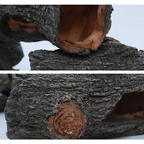 TOPINCN Aquarium Decoration Hollow Tree Trunk, Resin Betta Fish Hideout Cave Ornament for Small and Medium Tank, Vivid Landscape Log Decor for Fish to Play Rest Hide