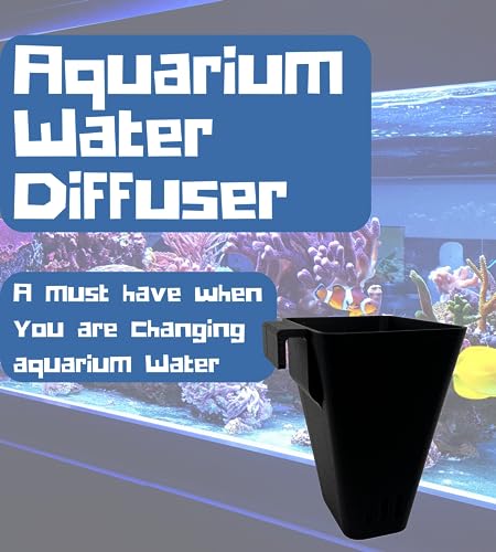 REEFSHAPE Aquarium Water Diffuser Funnel | Reduce Turbulence Filling Up Aquarium Tanks | Made in USA (Small, Black)