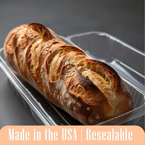 Mr Miracle Clamshell Containers - Clear Disposable Plastic To-Go, Leak-Resistant and Durable for Delivery like Uber Eats, Ideal for Cakes, Salads, Small Sandwich, Personalizable (9" x 5" - 25 Count) - size: 9" x 5" - 25 Count