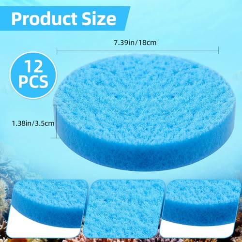 SaferCCTV 12Pcs Fine Filter Pads Water Polishing Pad Compatible with Fx4, Fx5, Fx11, Aquarium Filter Canister Filter Cotton Replacement Pad - color: Blue, size: 12Pcs