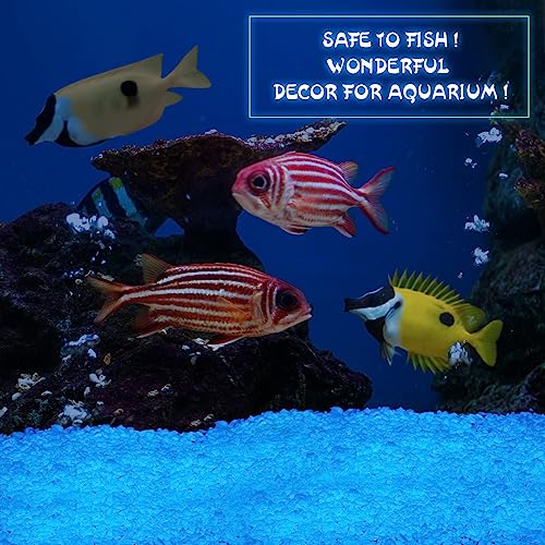 Wesiti Glow in the Dark Gravel, Fluorescent Glow in the Dark Rocks Decorations Fish Tank Rocks Decorative Aquarium Gravel Stones for Garden Room Planter Aesthetic, 300g/ 0.66lb (Sky Blue, 3-5 mm) - color: Sky Blue, size: 3-5 mm