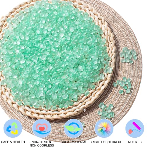 Keedolla Mint Green Sea Glass Stones Frosted Glass Pebbles Gemstones for Aquarium Rocks, Fish Tank Gravel, Vase Fillers, DIY Crafts - 230g/8oz - color: Mint Green, size: 0.5 LB