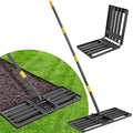Lawn Leveling Rake Heavy Duty, 30x10 in Large Soil Leveling Rake, Ground Leveler with Anti Flipping Smooth Edge for Dirt Sand Grass Golf, 72" Long Handle, Foldable Garden Landscaping Levelawn Tools