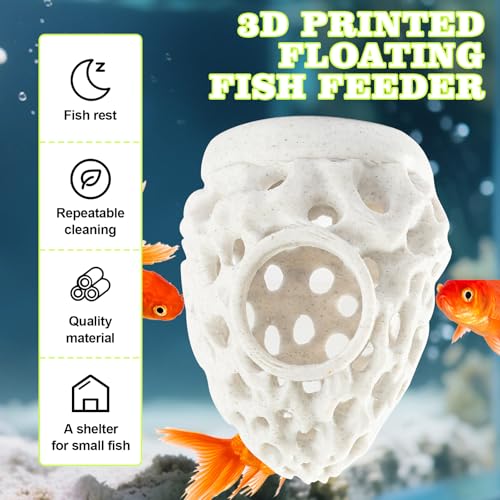 3D Printed Floating Betta Hideout Feeding Rings for Small Fish Resting Spot for Corydoras Shrimp Cave Aquarium Floating Decorative