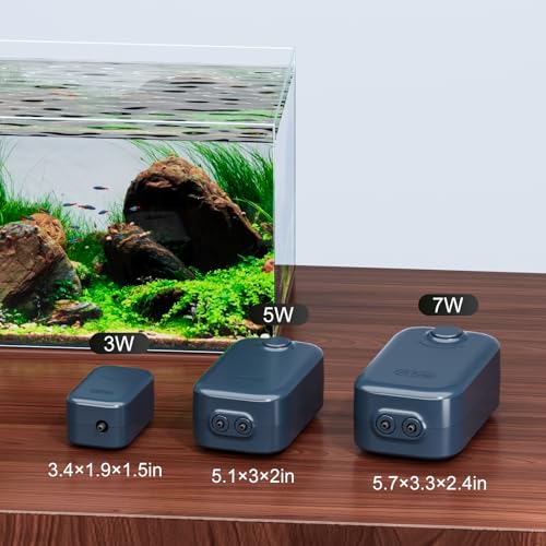 Aquarium Air Pump, Dual Outlet Quiet Oxygen Aerator Pump for Fish Tanks, Adjustable Air Valve Complete Bubbler Kit for Small Aquariums - size: Up to 50 Gallons
