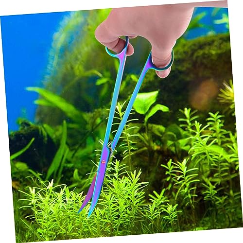 Vaguelly Stainless Steel Aquatic Scissors Professional Aquarium Plant Trimmer Tool for Cleaning Portable 10-inch Length for Aquascaping and Fish Tank Maintenance