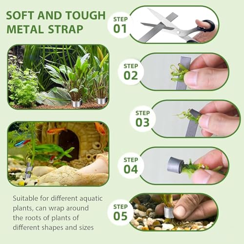 26 Pack New Upgrade Aquarium Plant Weights, Aquatic Water Plant Fixed Rings, Water Plants Cultivation Fixed Ring Plant Pot for Secure Aquatic Plant Placement (26PCS)