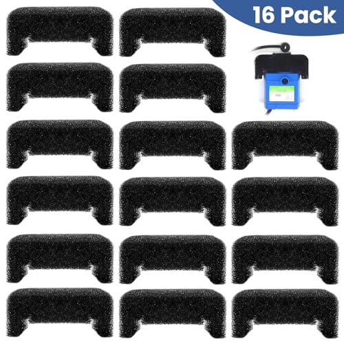 16 Pack Cat Water Fountain Sponge Filters, Replacement Foam Pre-Filter Sponges for 67oz/2L & 81oz/2.4L Pet Fountain (Pump Not Included)