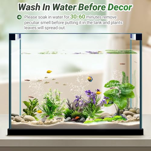 GOZILLA Fish Tank Plants, Reptile Artificial Plastic Plants, Reptile Plants for Terrarium, Aquarium Decorations Resin Pedestal Ornaments for Fish Tank Accessories Set.(3PCS/B-Set) - color: 3 Pcs/ B Set