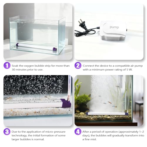 Fish Tank Bubbler Decorations Aquarium Bubble Wall Quiet Oxygen Diffuser Adjustable air Bubble Volume Air Stones Aquariums Kit for Freshwater & Saltwater Bubbler Decorations(17.7inch) - size: 17.7inch