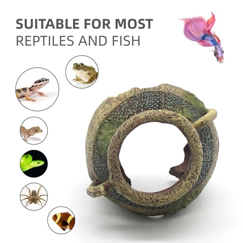 relaqcc Aquarium Decor Ruins Leaning Vase Hideaway Cave, Betta Fish Tank Accessories for Goldfish, Shrimp, Conch, Cichlid