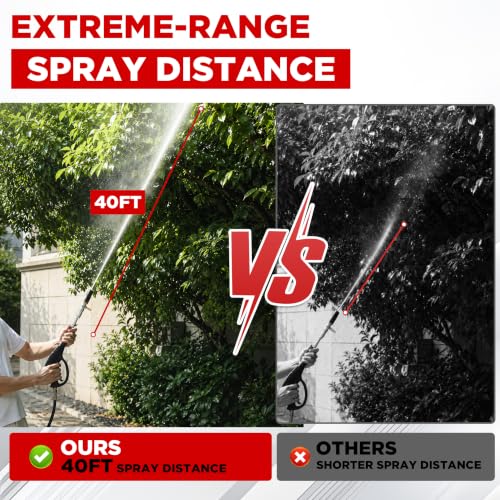 Adjustable Long-Range External Chemical Injection for Pressure Washer, Downstream Injector Nozzle Kit 4-4.5 GPM, 1/4" Quick Connect/15FT Siphon Hose, 2500 to 4000 PSI - size: 15 FT Hose, style: 4-4.5 GPM