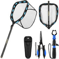 PLUSINNO Floating Fishing Net with Telescoping Handle, Carbon Fiber Ultralight Long Fish Net, Collapsible Landing Net 6.56/7.86Ft, Fishing Gear Kayak Accessories for Bass Trout Salmon - style: 6.56 Ft / 2.0m Full Length With Tool Kit
