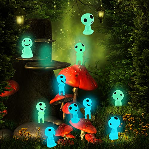 CCINEE 20Pcs Glow in Dark Tree Elves Fairy Luminous Ghost Micro Landscape Accessories Miniature Tree Elves Decoration for Garden Landscape Aquarium Dollhouse Potted Plants Decoration - style: Regular