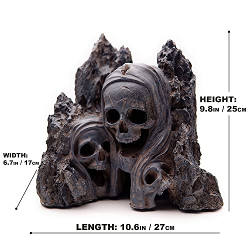 Allcolor Fish Tank Decor Rocks.Aquarium Decoration Model.Easy and Quick Solution for Aquascaping.(Skull Canyon) - style: Skull Canyon