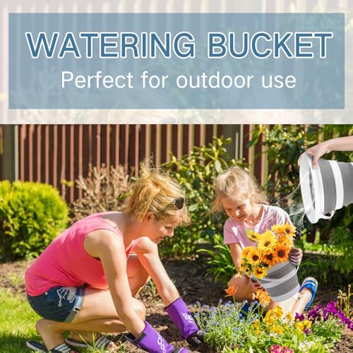 Pickmesh 4 Pcs Collapsible Bucket 2.6 Gallon (10l) Foldable Collapsible Sand Bucket with Handle Small Cleaning Pail for Household Outdoor Car Washing Camping Beach Sand (Gray) - color: Gray, size: 2.6 Gallon