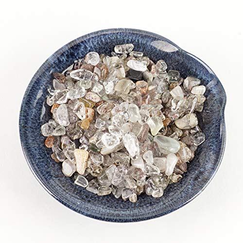 Cherry Tree Collection 1/2 Pound Polished Tumbled Gemstone Chips, Pebbles, Crystal Chips Bulk for Jewelry Making, Healing, Plants, Succulents, Aquariums, Decoration, Chakra (Green Phantom Quartz) - color: Phantom Quartz