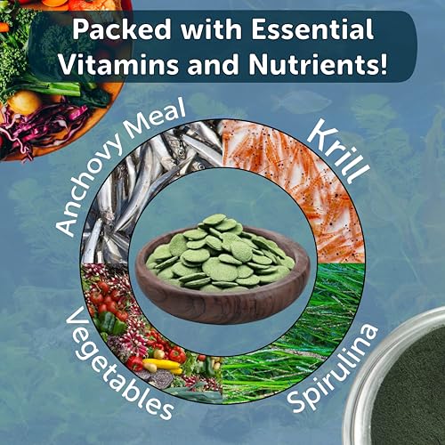 12mm - 1/2" Small Sinking Wafers of Spirulina, Algae & Veggies for Plecos, Catfish, Shrimp, Snails, Crayfish, 12-Type Pellet Mix & 4-Type Wafer Mix Included 9.85oz Canister - size: 9.85 Ounce (Pack of 1)