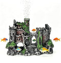 Aquarium Castle Bubbler Decorations, Resin Fish Tank Accessories with Air Bubbler, Fish Tank Cave Hideout for Betta & Small Fish, Aquarium Decor with Air Holes,(Air Pump is Not Include)