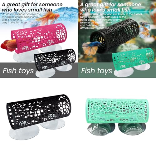 Resin Fish Hideaway Tube for Aquarium, Sleeping Cave Shelter with Hollow Tunnel Design, Shrimp Hiding Tank Decoration Accessories - color: Green