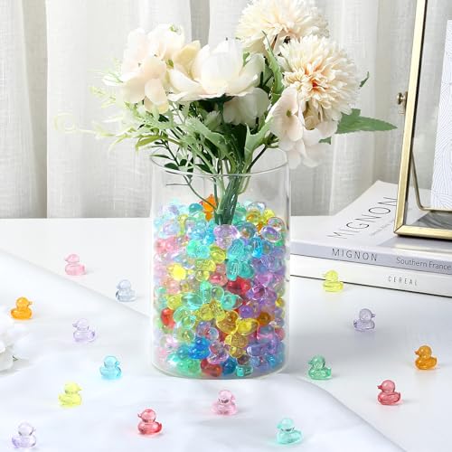 200PCS Mini Resin Small Ducks to Hide Miniature Tiny Little Plastic Ducks for Hiding Resin Duck Bulk Pack for Micro Garden Aquarium DIY Craft Office Desk Decor Vase Filler Gifts Party Favors - size: Duck (200PCS)
